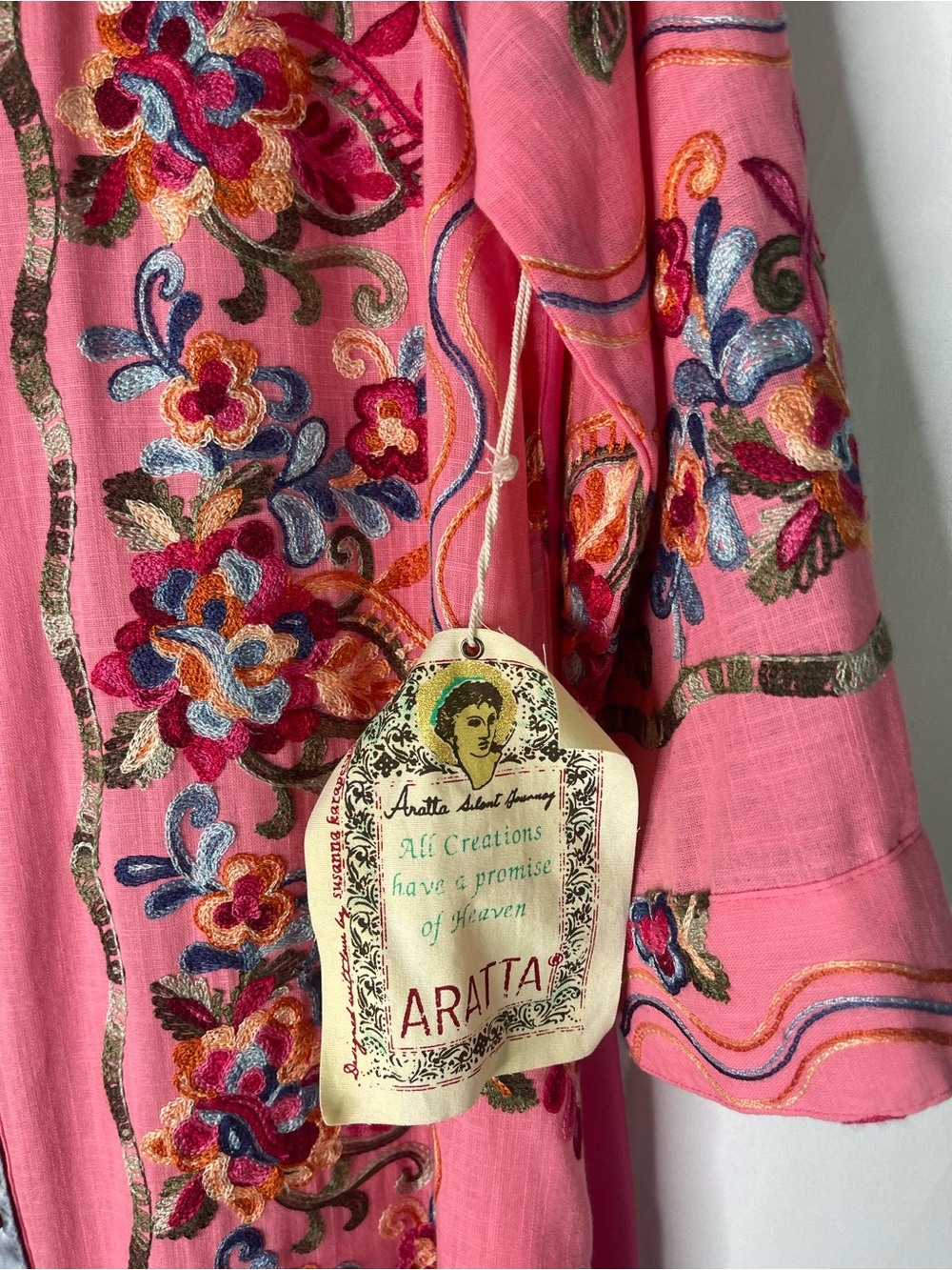 Aratta Beauty Mark Embroidered Maxi Duster/Dress – Rose Toned M – NWT - Picture 13 of 16